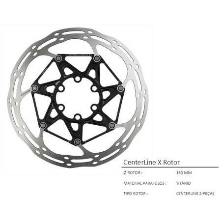 DISCO CENTERLINE 2 PIECE 160MM BLACK (INCLUI PARAFUSOS TI)