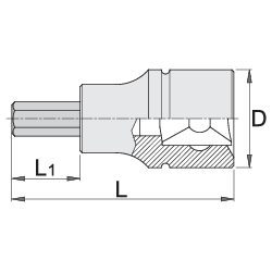 Vaso hexagonal de 3/8" 4