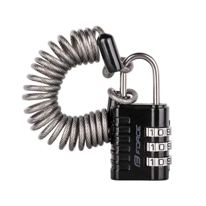 CADEADO FORCE SMALL 2 SPIRAL 120CM/3MM PRETO