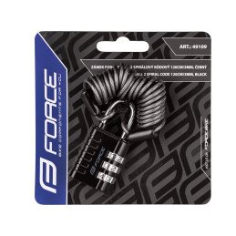 LOCK FORCE SMALL 2 SPIRAL 120CM/3MM BLACK