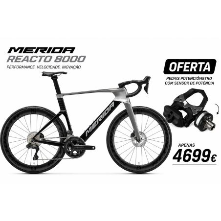 BICICLETA MERIDA REACTO 8000 SLATE CINZA/PRETO (CINZA) 2027 +