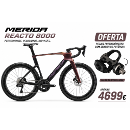BIKE MERIDA REACTO 8000 RAINBOW PURPLE/BLACK 2027 + FAVERO