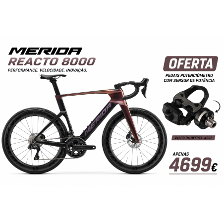 BIKE MERIDA REACTO 8000 RAINBOW PURPLE/BLACK 2027 + FAVERO