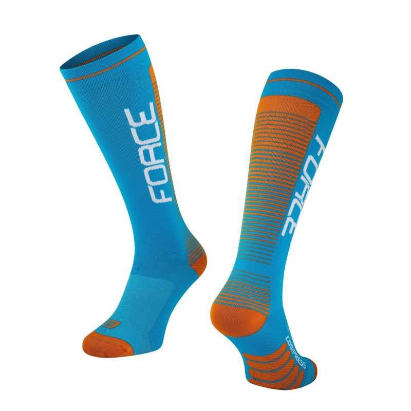 Meias de Compressão FORCE F AZUL-LARANJA