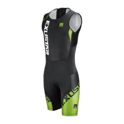Fato de Triatlo EXUSTAR E-CT11 PRETO-VERDE