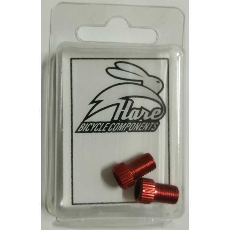 Adapter Valve (2 units) Hare Bicycle Components RED